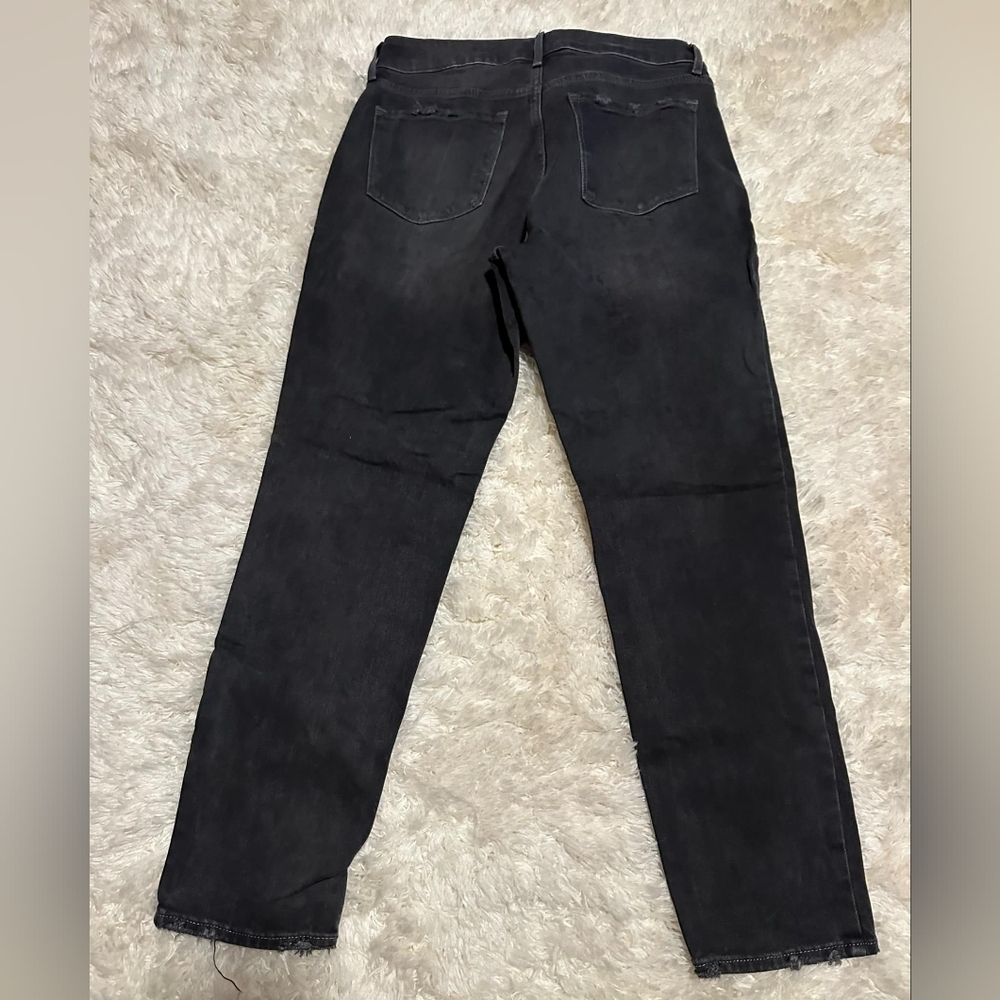 OLD NAVY Vintage Black Distressed Highrise Straight Denlm Jeans Sz.6X26 1/2** - Picture 8 of 8